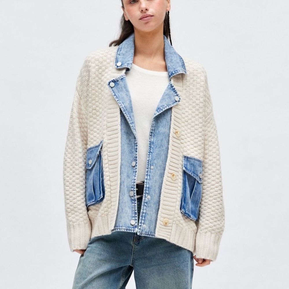 Blank NYC Last Call Mixed Media Cardigan